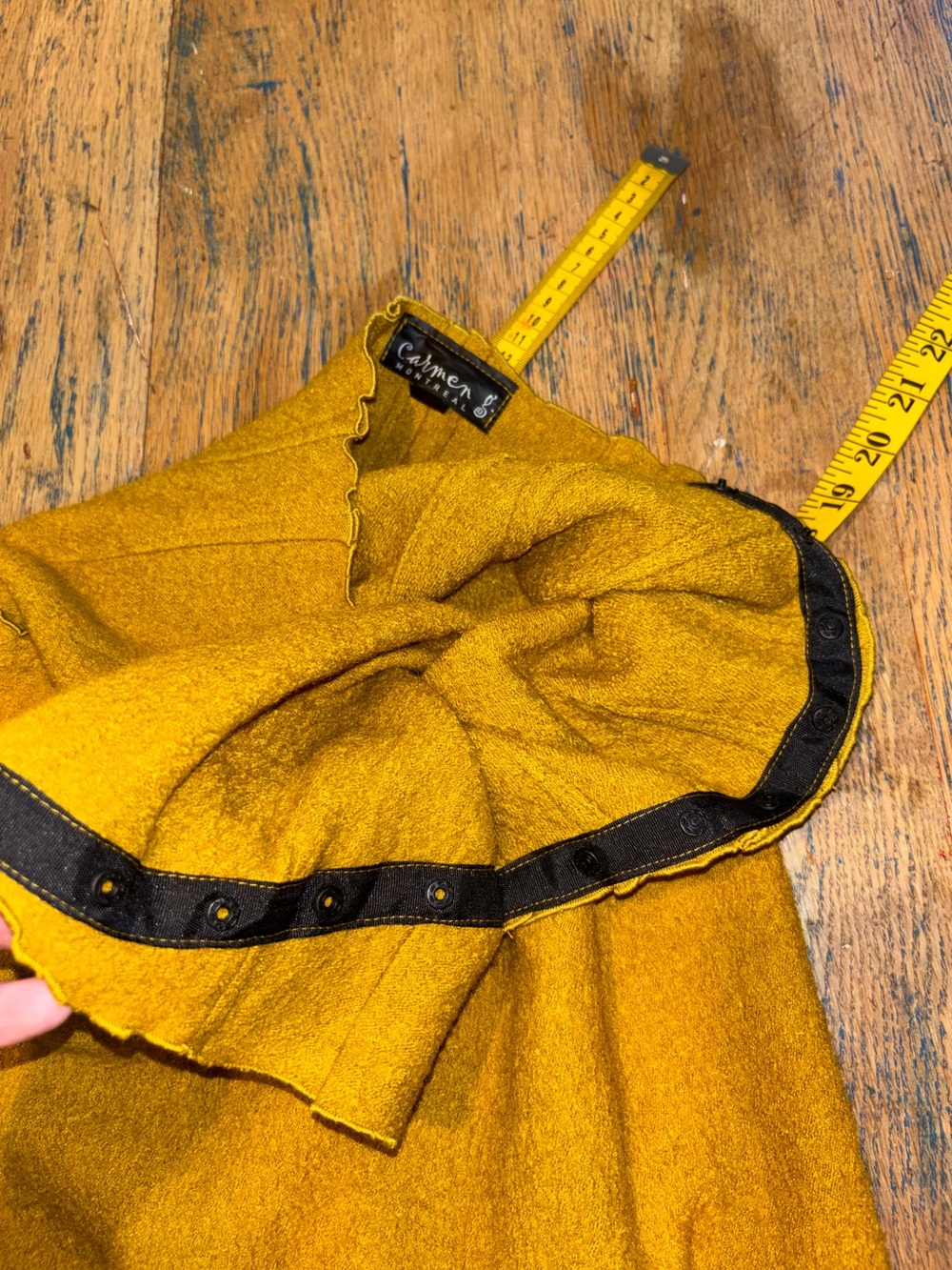 Carmen G Montréal Asymmetrical Wool Blend Skirt – Mustard – Size M/M – Made in - Picture 7 of 9